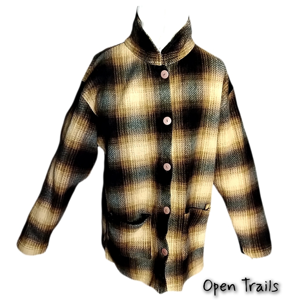 Open Trails for Her Plaid Button Front Jacket Coat | Size S